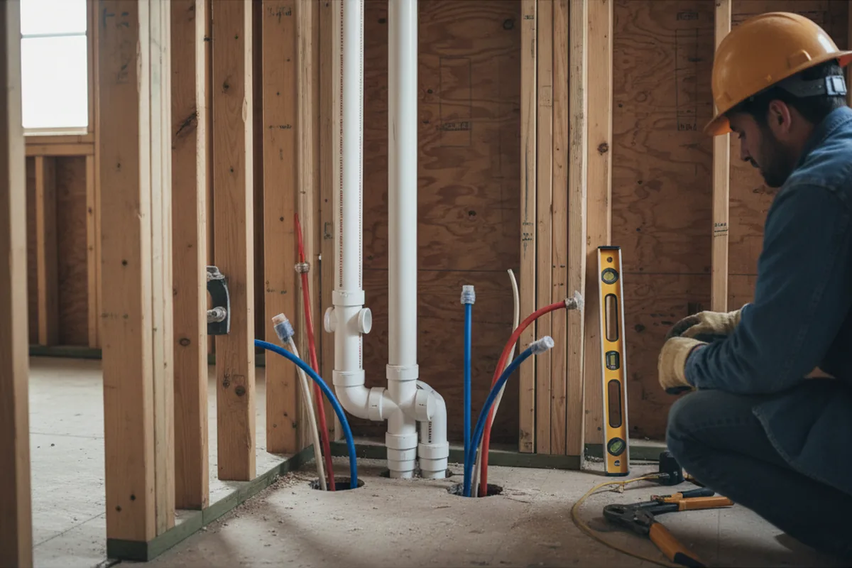 Drain and supply rough-in during Garbage Disposal Repair in Hughson